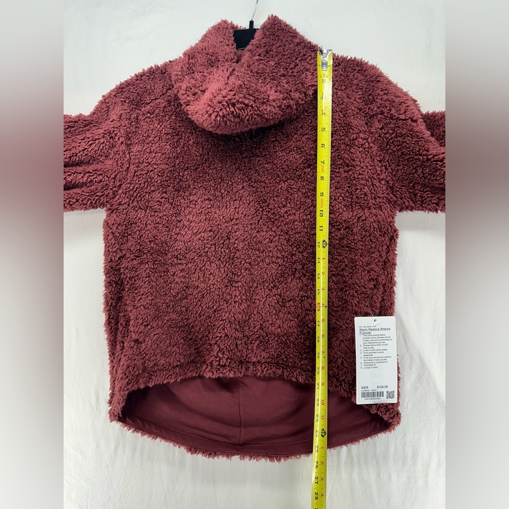 Lululemon Warmth Restore Sherpa Pullover Cowlneck Sweater Savannah Red Size XS/S - Picture 5 of 7